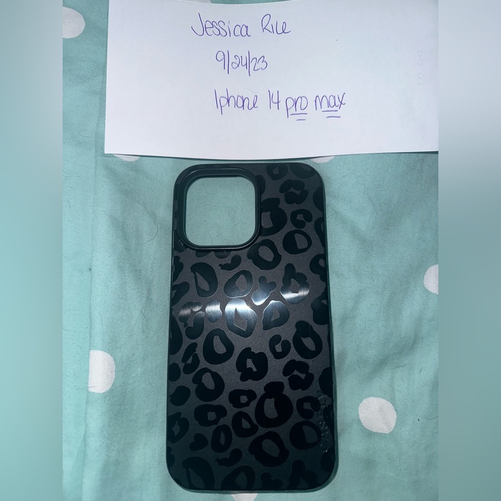 iPhone 14 pro max casely bold black leopard case